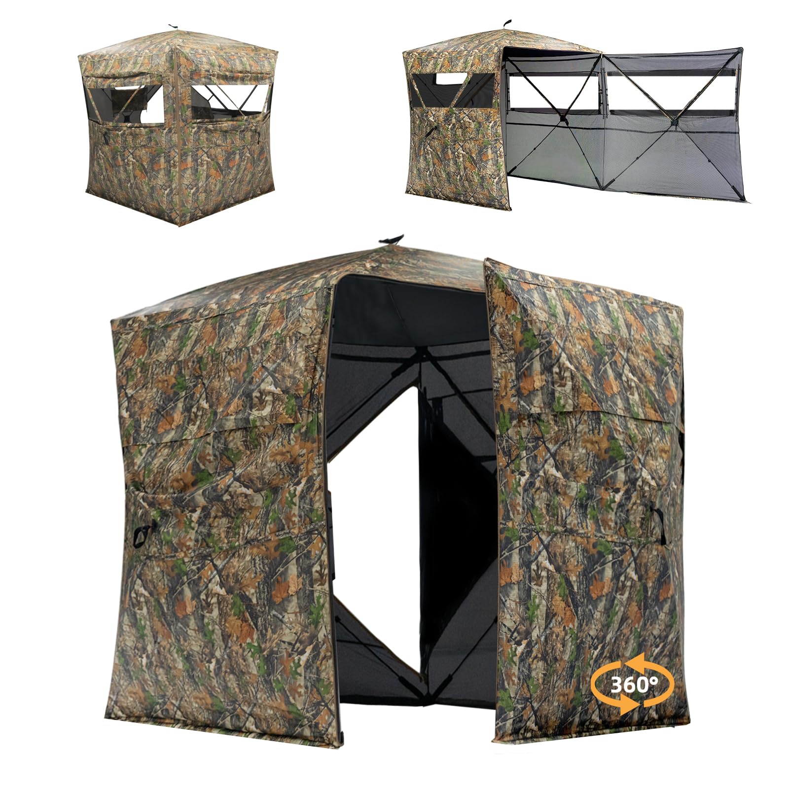 JOMAILIEEL 360-degree view blind offers panoramic concealment for spotting game.