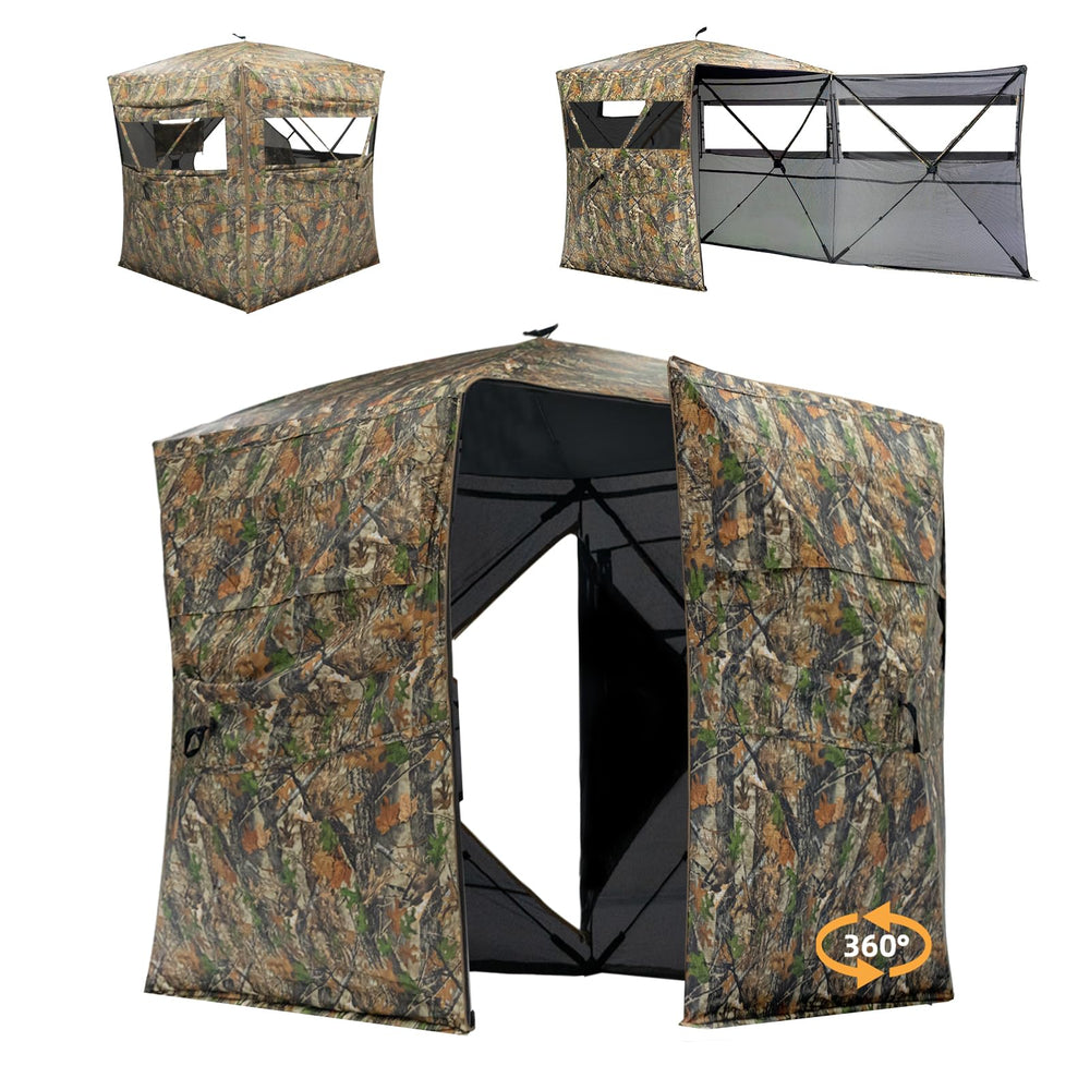 JOMAILIEEL 360-degree view blind offers panoramic concealment for spotting game.