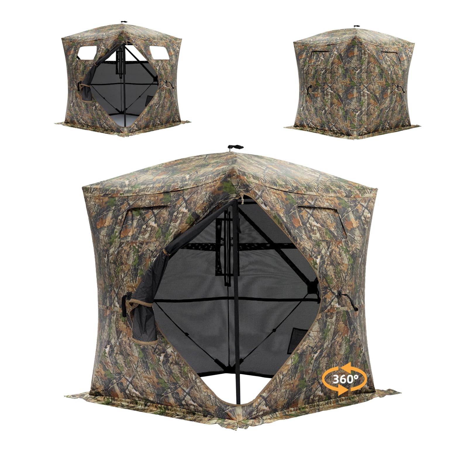 JOMAILIEEL 360 see-through windows with diamond door for field visibility and concealment.