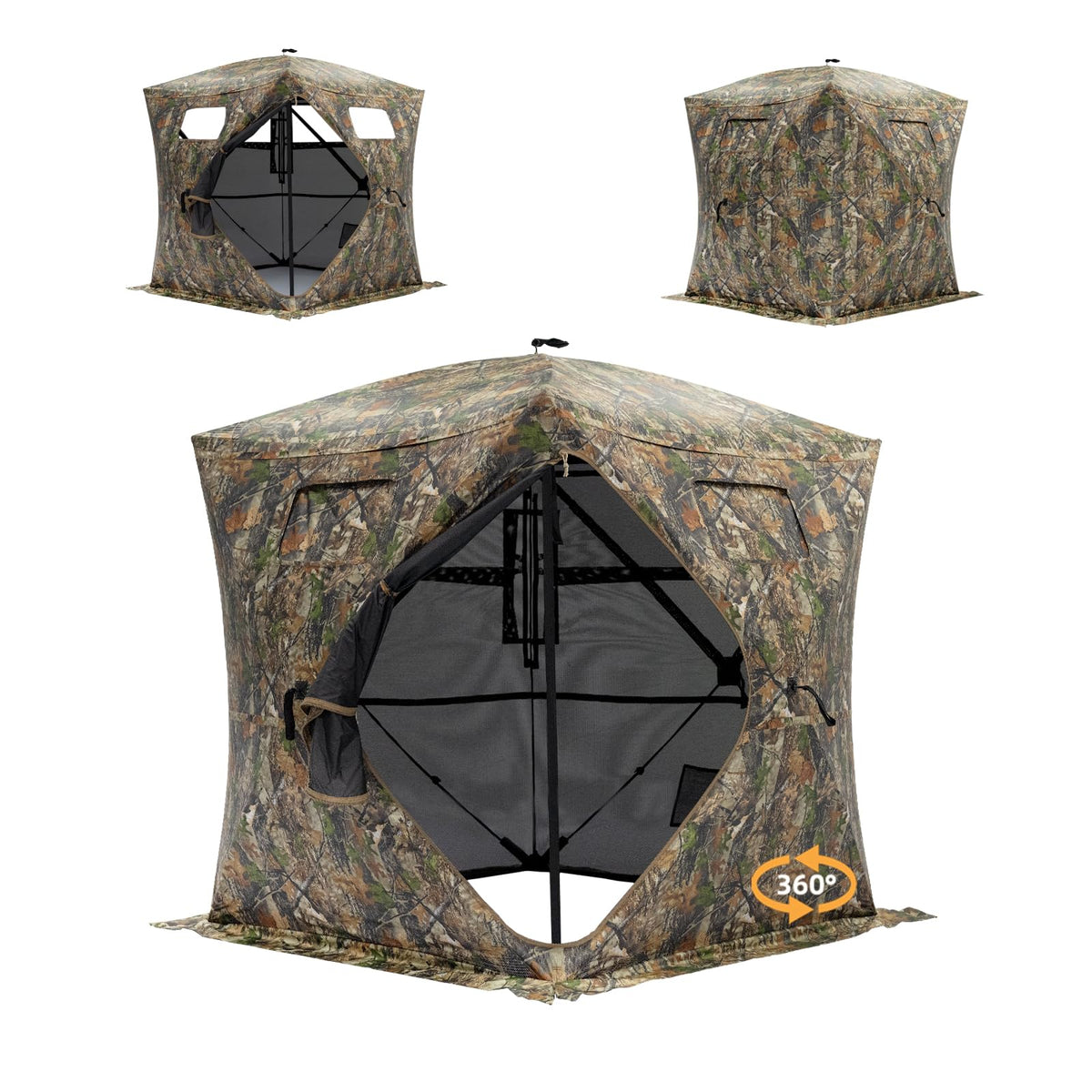 JOMAILIEEL 360 see-through windows with diamond door for field visibility and concealment.