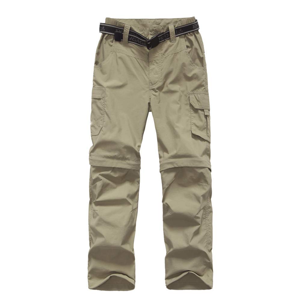 JOMLUN boys hiking pants convertible zip view highlights quick-dry versatility.