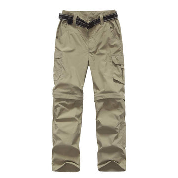 JOMLUN boys hiking pants convertible zip view highlights quick-dry versatility.