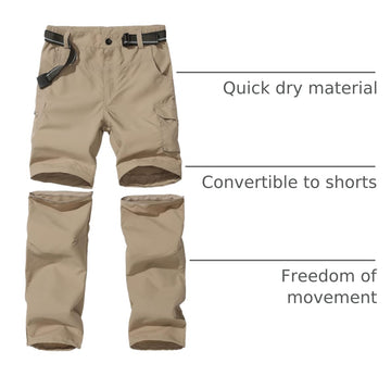 JOMLUN boys hiking pants elastic waistband ensures comfortable fit.