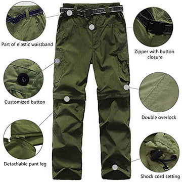 JOMLUN boys hiking pants quick-dry fabric wicks moisture