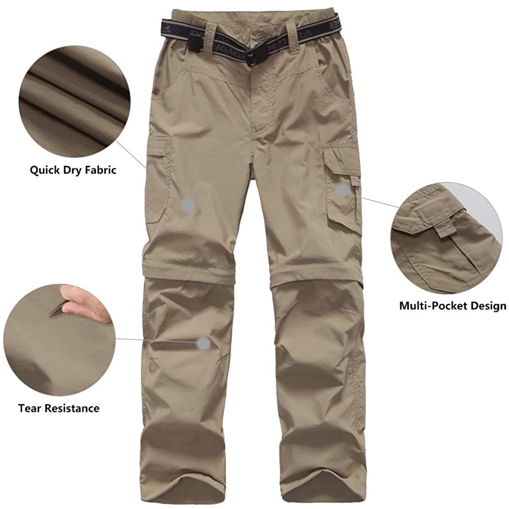JOMLUN boys hiking pants scratch-resistant fabric protects against branches.
