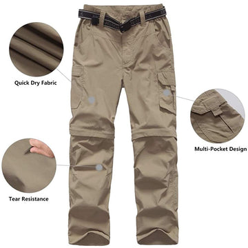 JOMLUN boys hiking pants scratch-resistant fabric protects against branches.