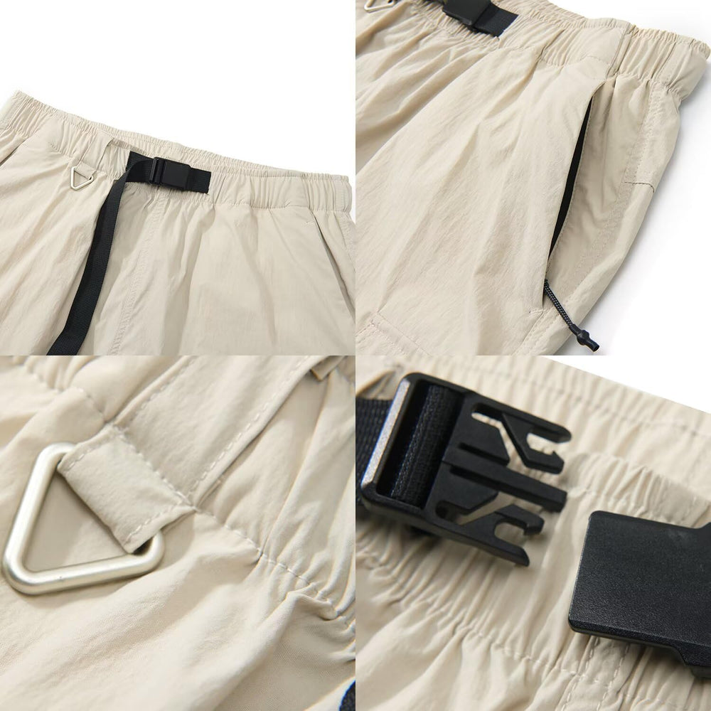 JOMLUN women's hiking pants elastic waistband with belt for secure fit.