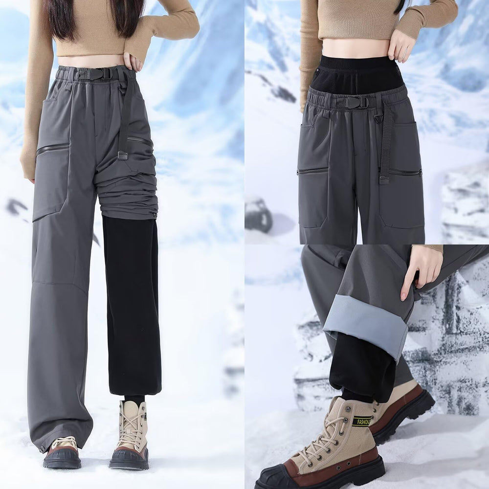 JOMLUN women's hiking pants fleece liner removable—versatile warmth for chilly trails.