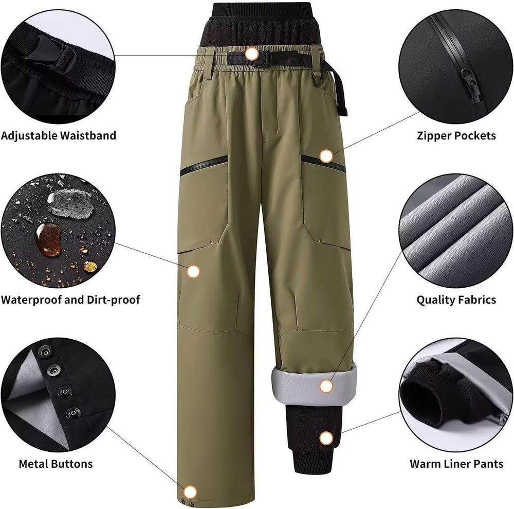 JOMLUN winter-ready pants on outdoor setup highlight waterproof protection