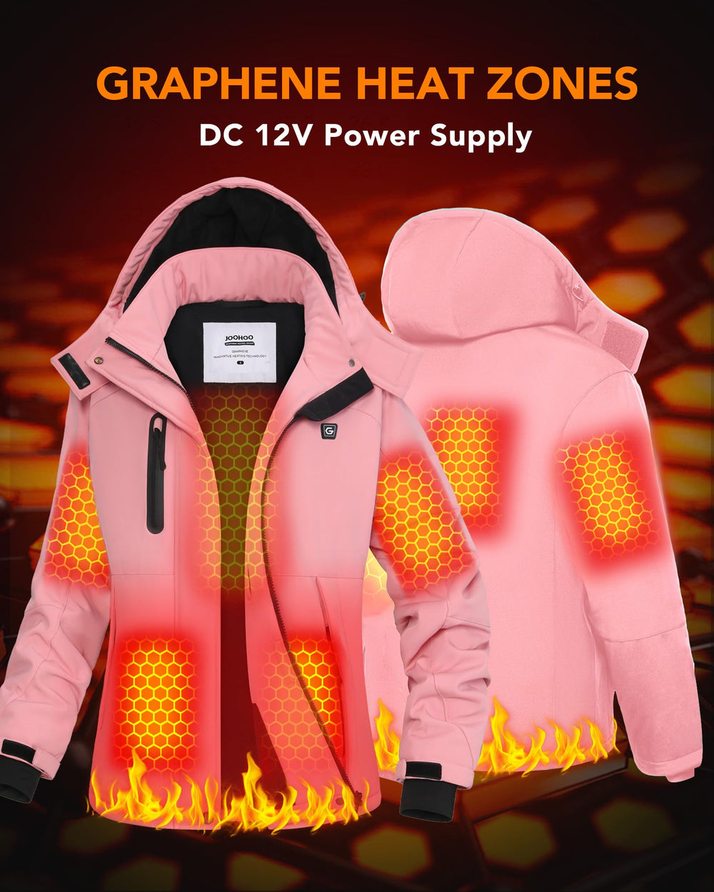Joohoo battery 18400mAh pack enables extended heating sessions.