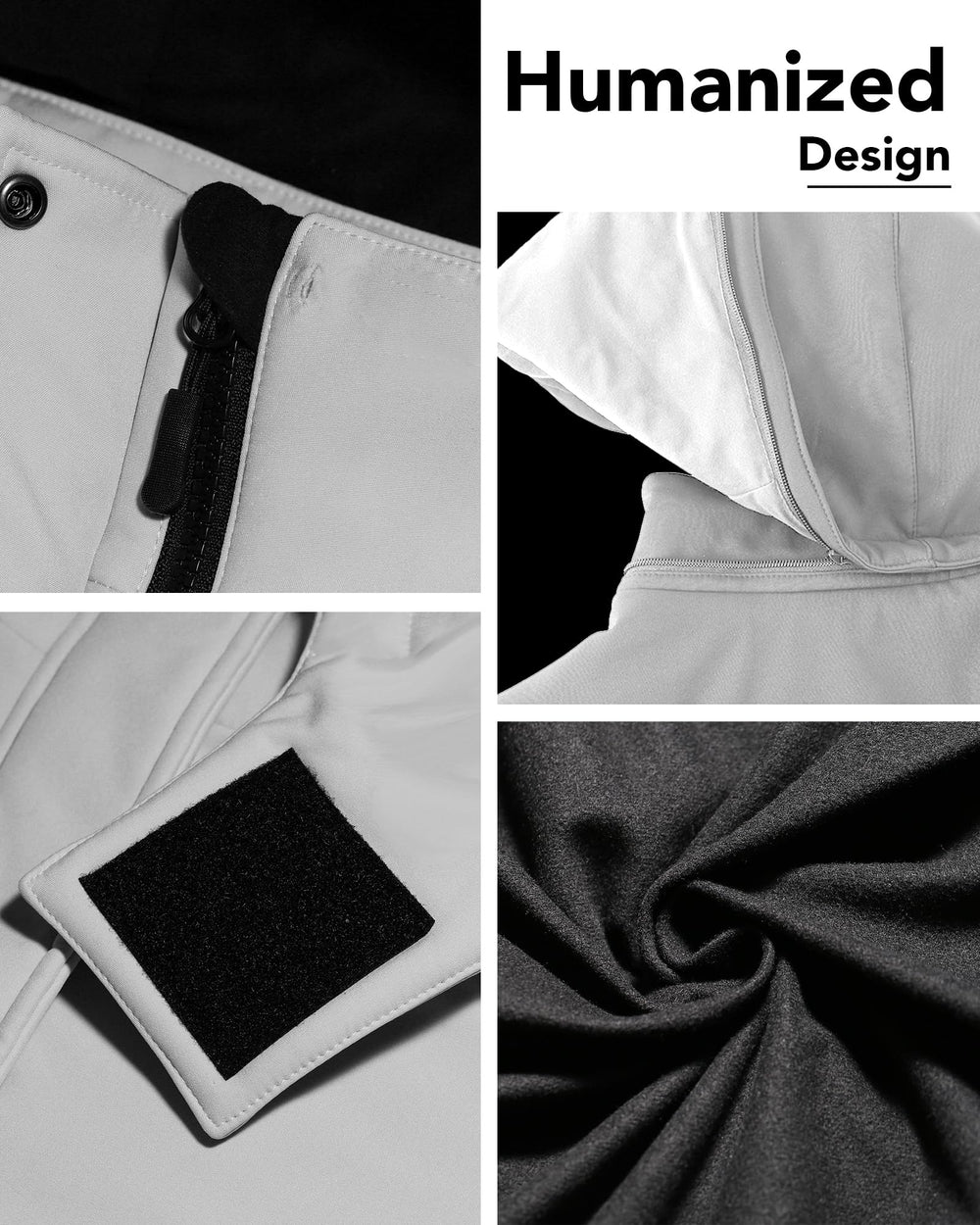 The joohoo heated jacket grey XL fit provides generous room for layering.