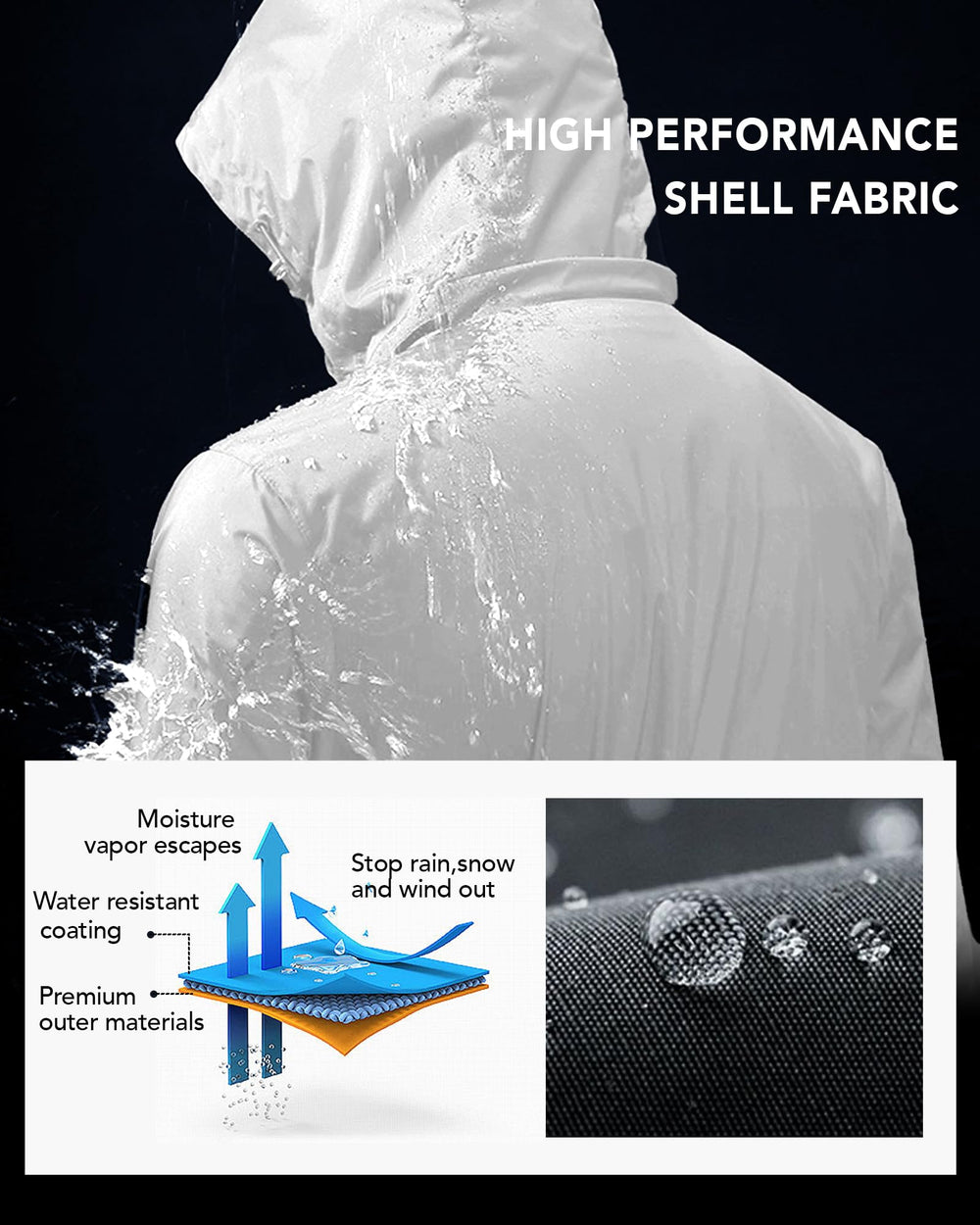 The joohoo heated jacket soft fleece lining offers comfortable all-day wear.