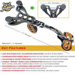 Joojeers hunting slingshot side view demonstrating balanced design for comfortable handling.