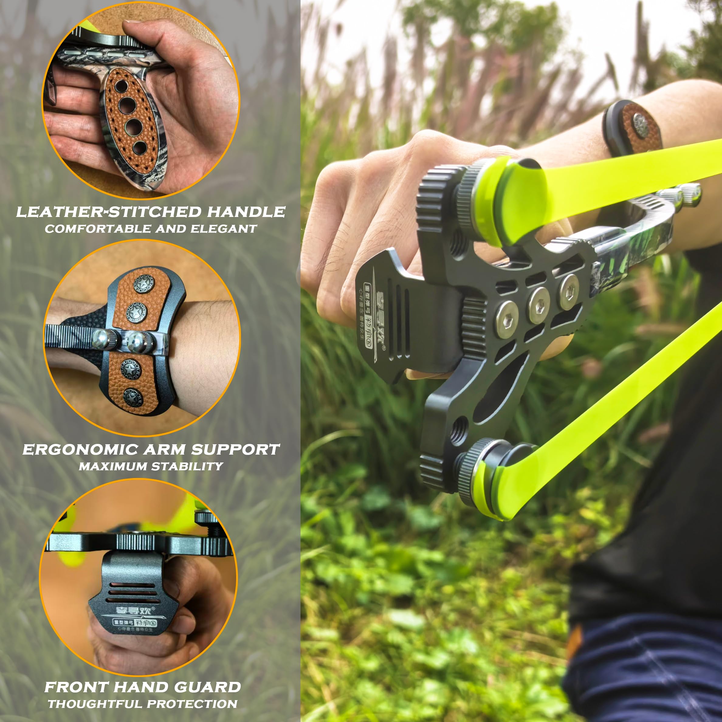 Joojeers wrist rocket arm-support close-up demonstrating ergonomic grip for steadier shots.