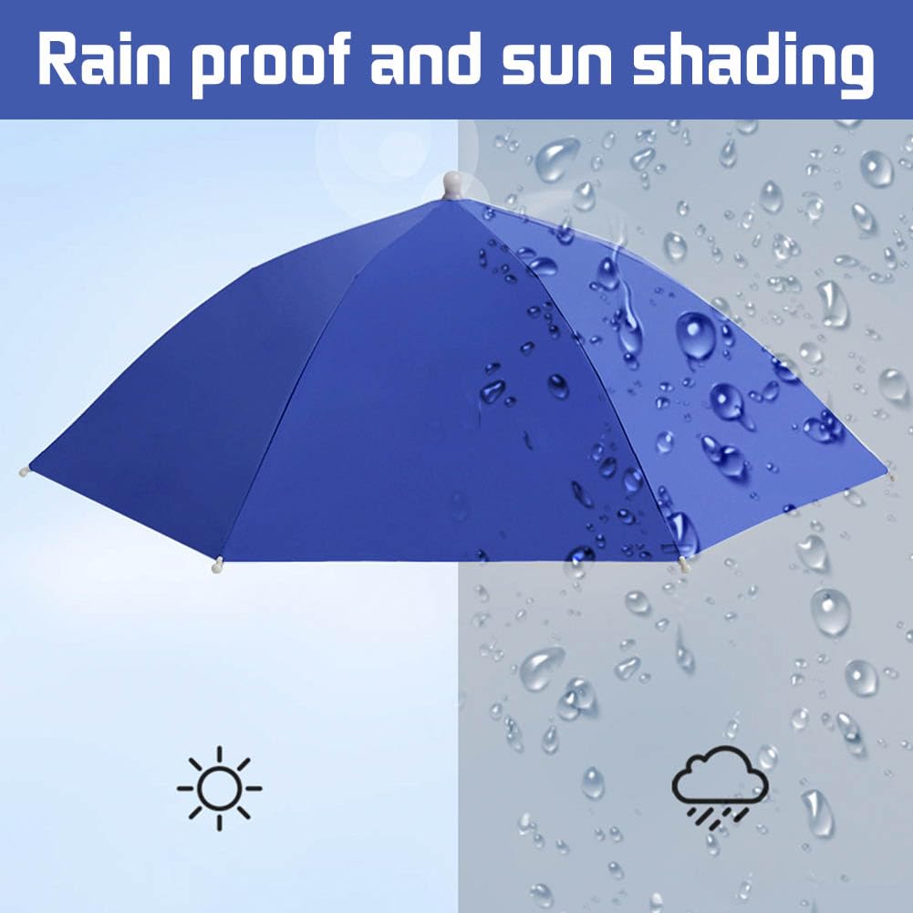 JOONOR umbrella hat with elastic headband ensures secure comfortable fit