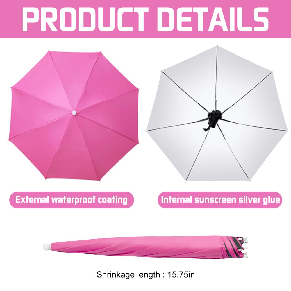 JOONOR umbrella hat pack 2 UV waterproof headwear suitable for outdoor activities.