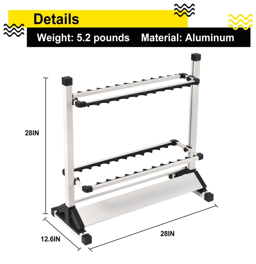 Jorazor Fishing Rod Holders vertical storage view highlighting compact 24-rod capacity