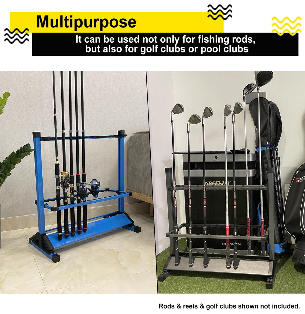 Jorazor sturdy base supports loaded rods for stable display.