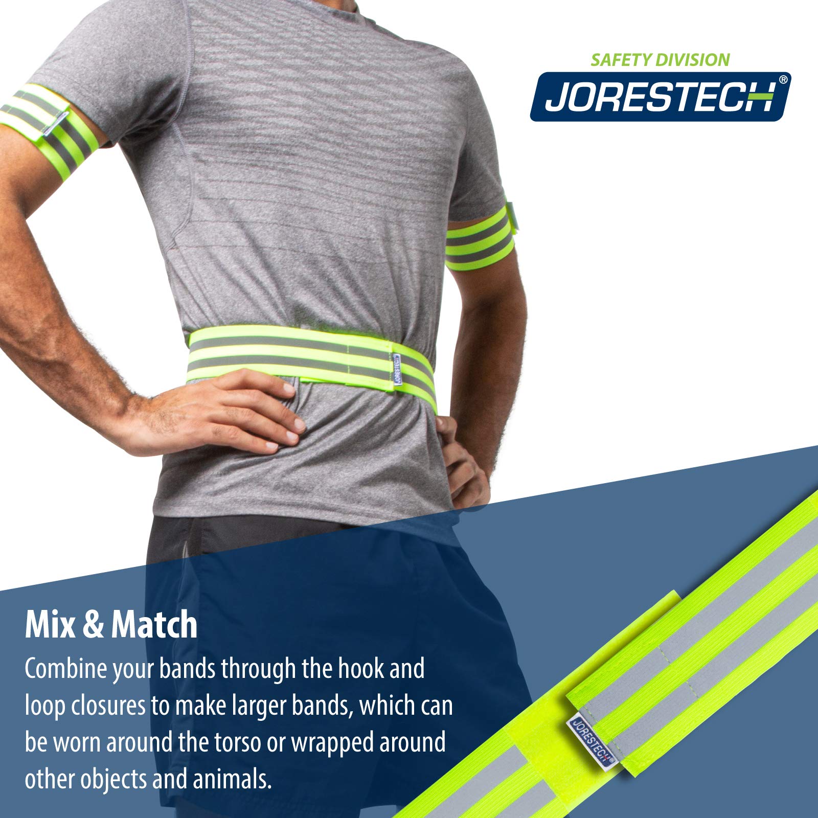 JORESTECH 360-degree reflectivity visible from all angles during use
