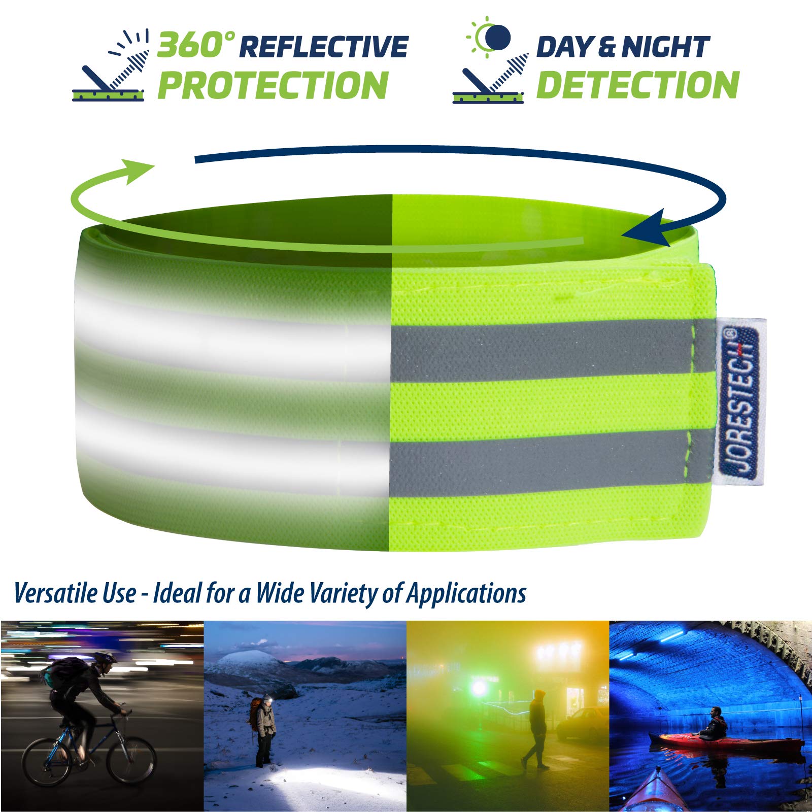 JORESTECH mesh storage bag included with reflective bands for easy carry