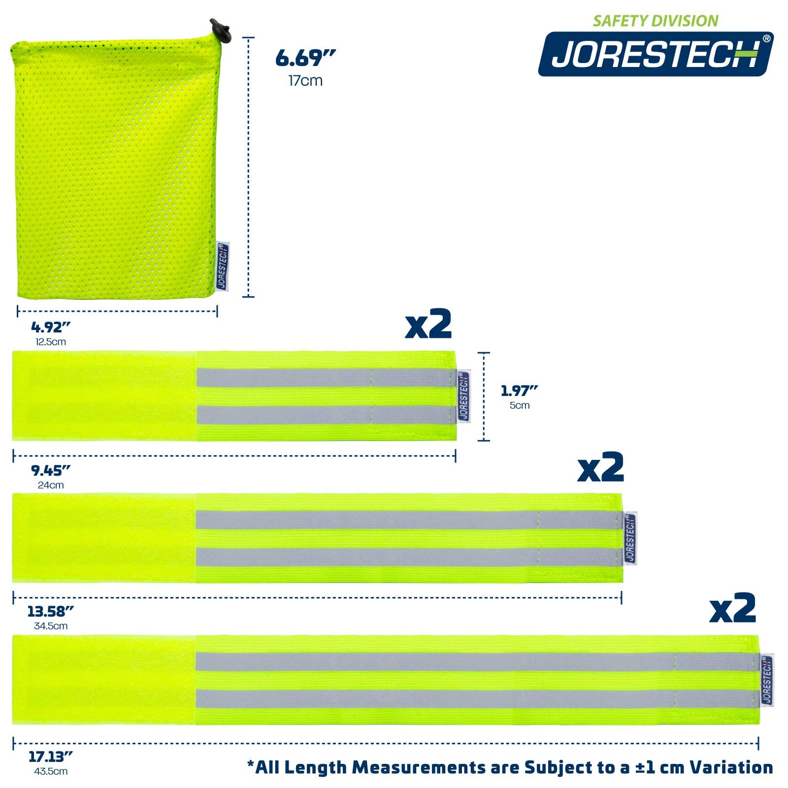 JORESTECH safety bands worn over jacket or sportswear for enhanced visibility
