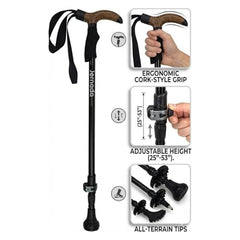 Jornada Ultralight Poles quick-lock system enables fast height changes.