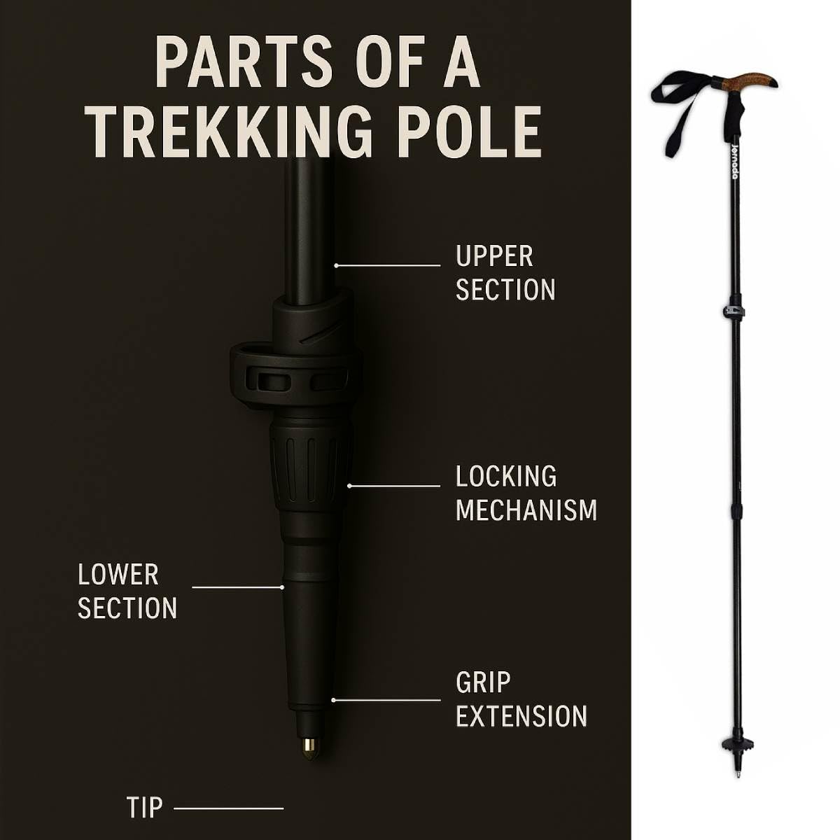 Jornada Ultralight Poles tungsten carbide tips for durability.