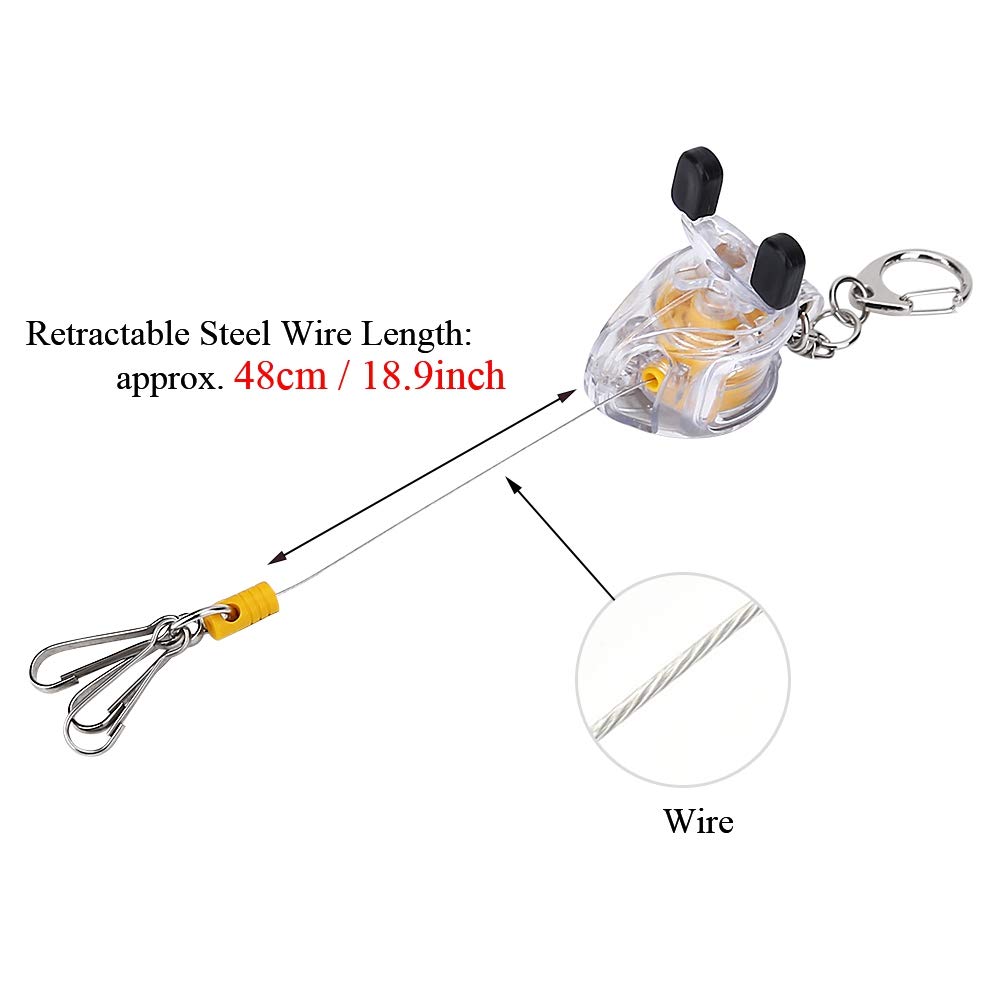 Retractable steel wire key chain by JOROBURO for quick access