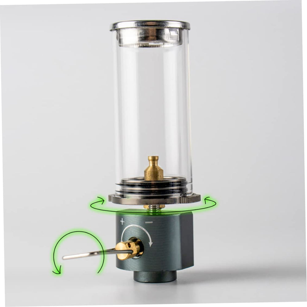 Jorzer camping lantern control valve enables quick flame adjustment.