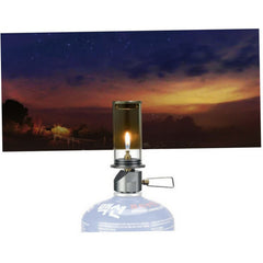Jorzer camping lantern side profile highlights slim, packable design.
