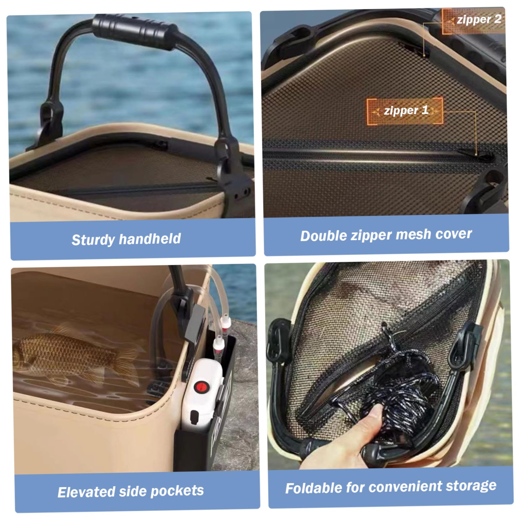 Jorzer waterproof EVA material bucket keeps water contained and easy to clean