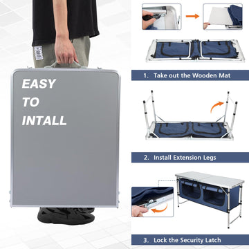 JOUYEK folded-compact stow highlights easy carry and storage after use