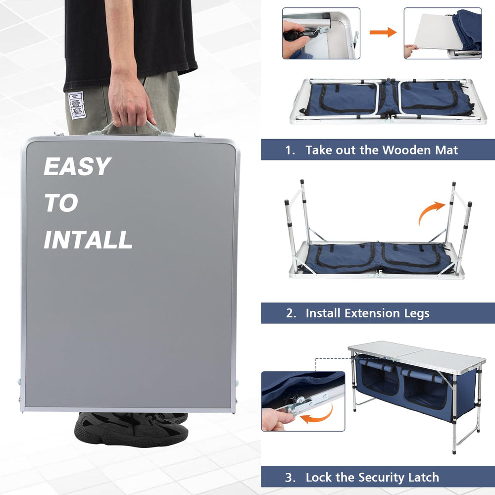 JOUYEK folded-compact stow highlights easy carry and storage after use