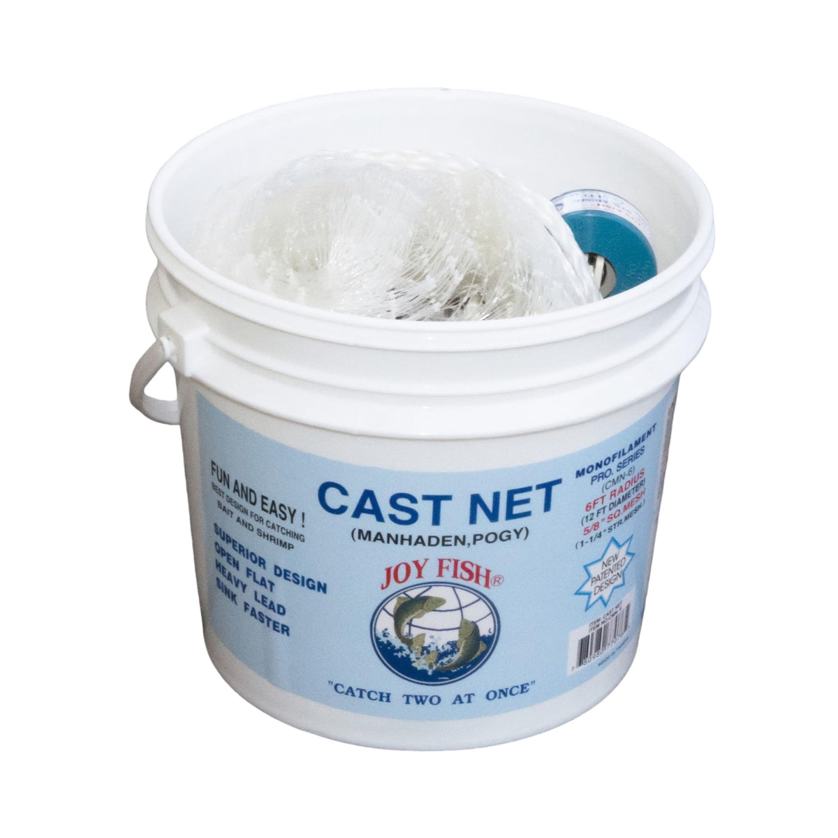 Joy Fish Manhaden Cast Net at a 6ft radius for efficient wide-area fishing