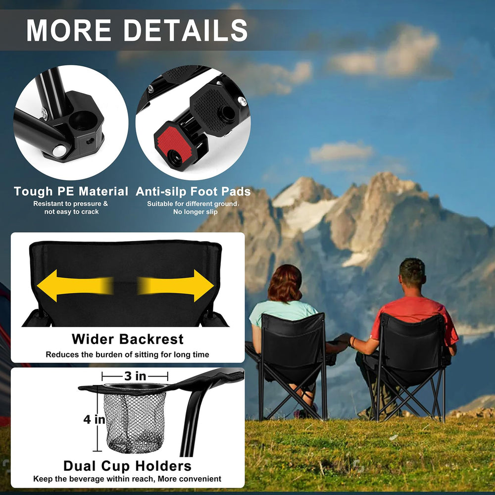 Joyfair folded chair in carry bag for easy transport.