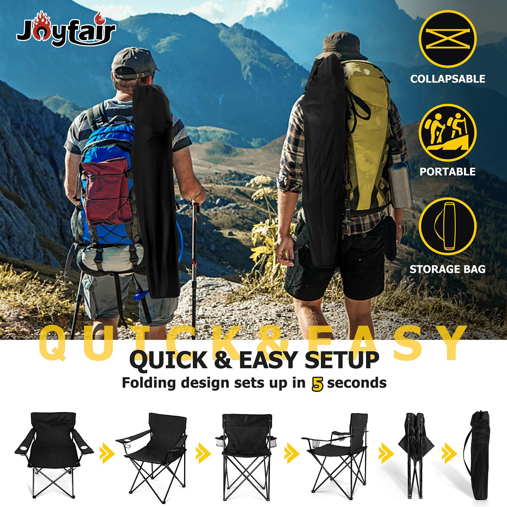 Joyfair chair ready for patio use, perfect for relaxing outdoors.