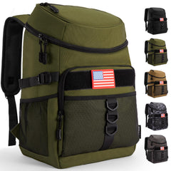 JOYHILL backpack cooler green open-top showing spacious main compartment for 36 cans