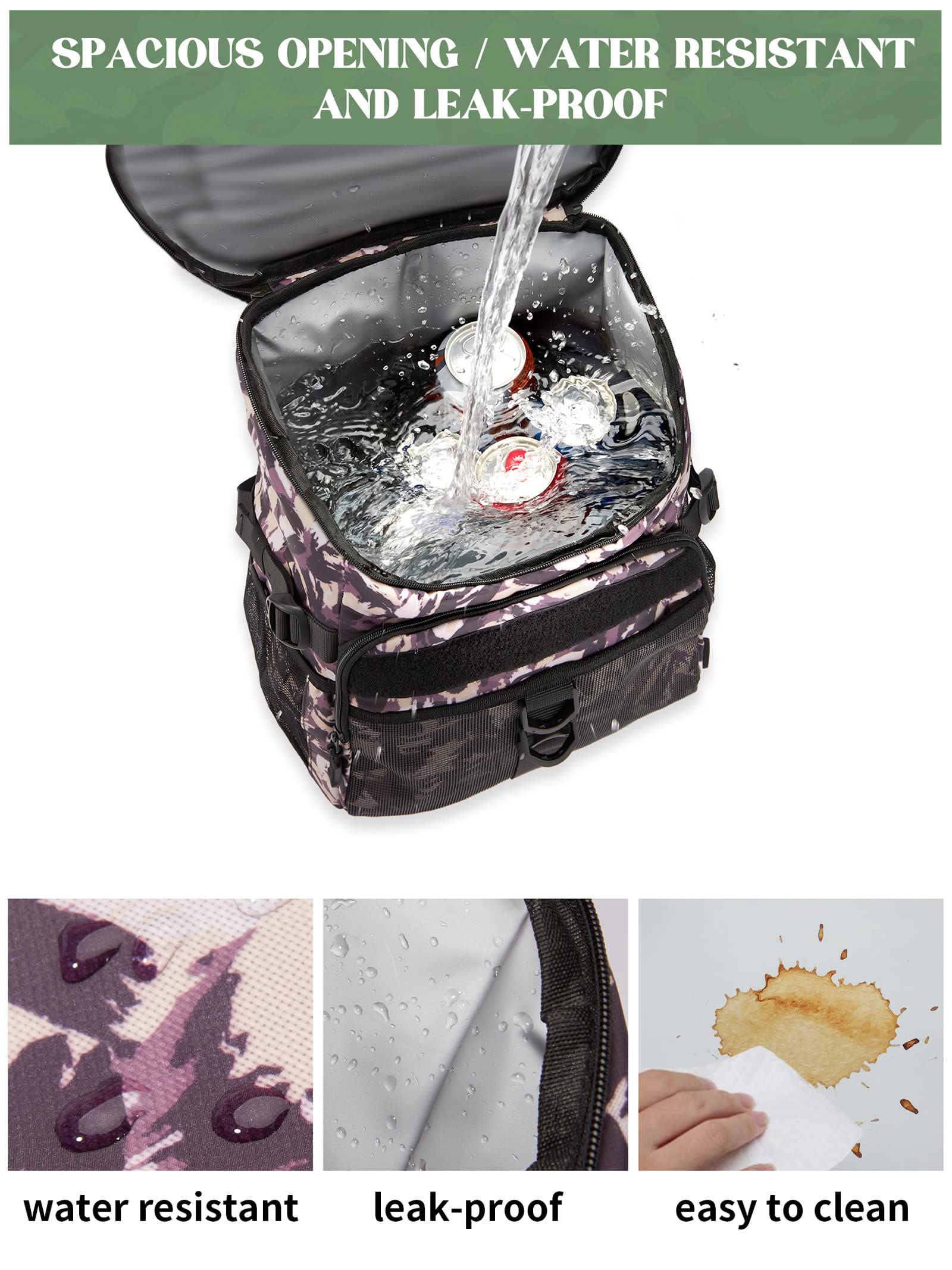 JOYHILL backpack cooler leak-proof lining ensures mess-free transport