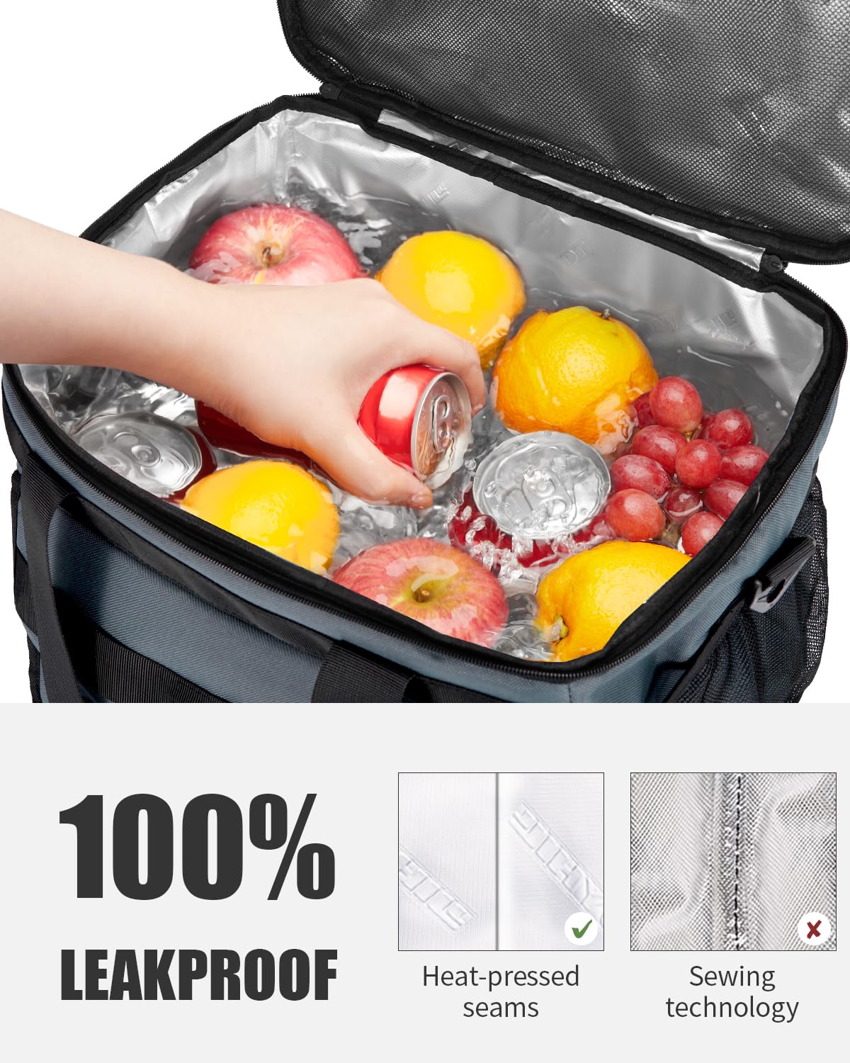 JOYHILL Soft Cooler Bag Grey Camo leakproof lining keeps contents secure