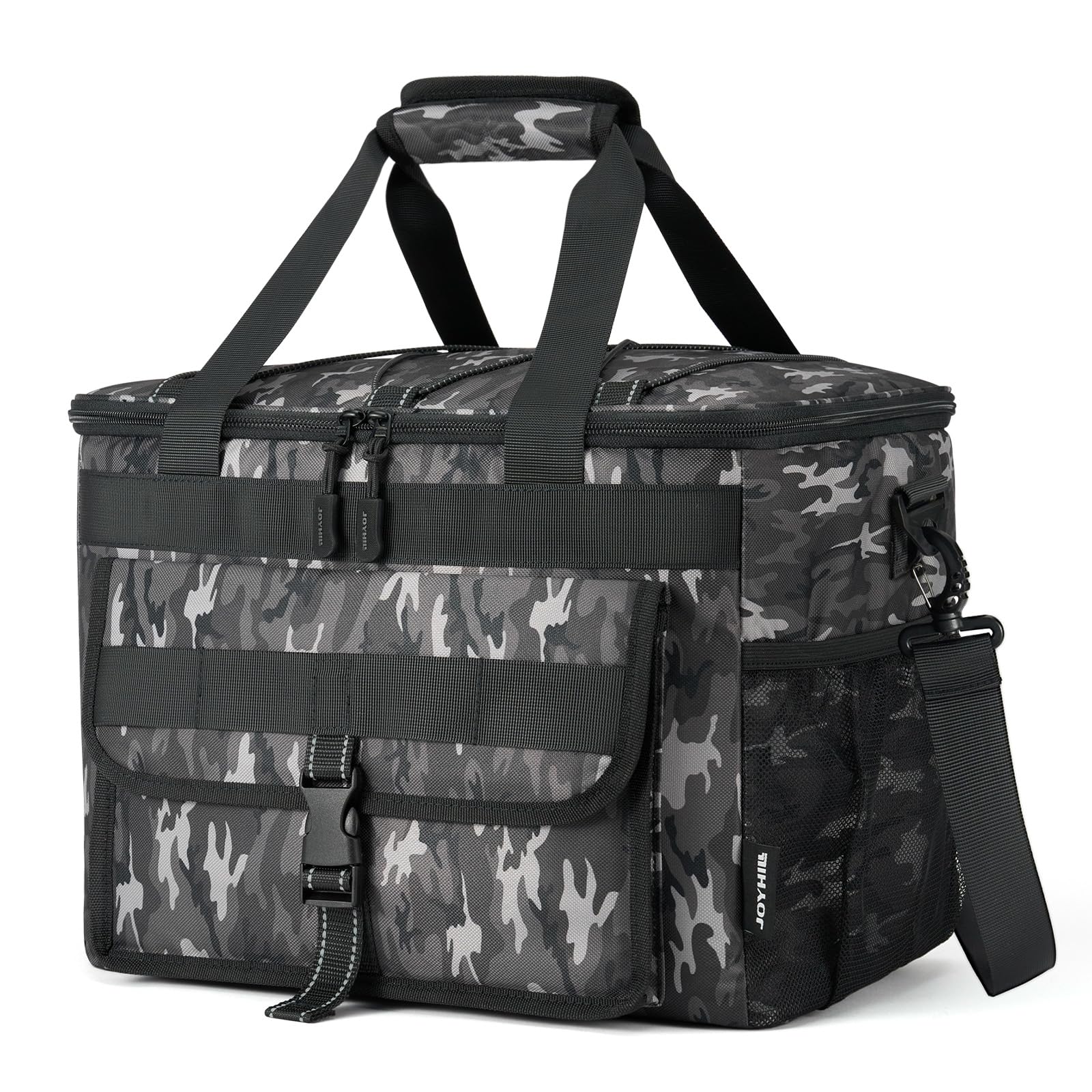 JOYHILL Soft Cooler Bag Grey Camo top view shows 30L capacity for meals