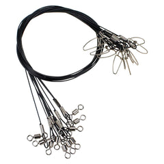 Joyiii 20-piece heavy-duty fishing wire leaders with swivels and snaps - front view