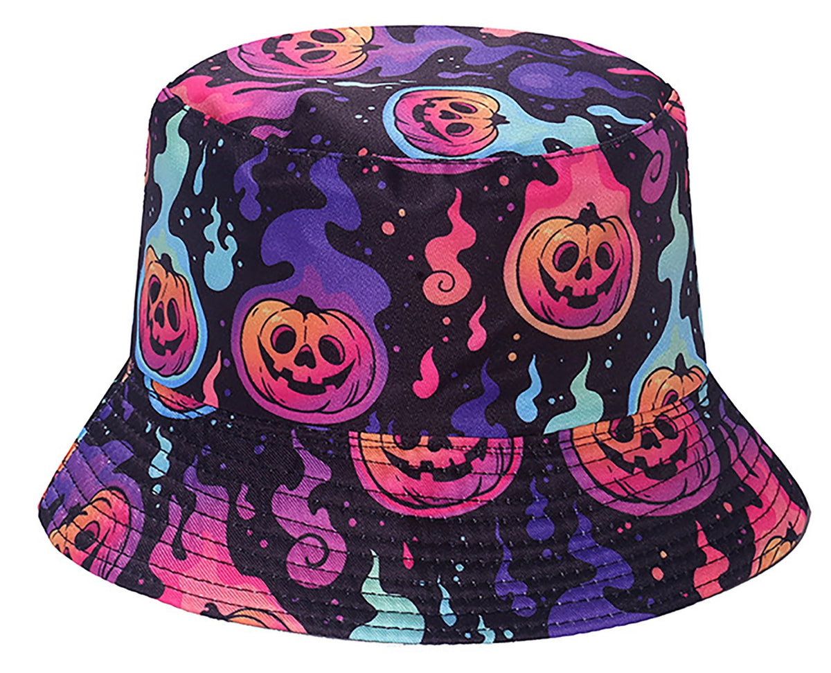 Joylife skull pumpkin bucket hat front view
