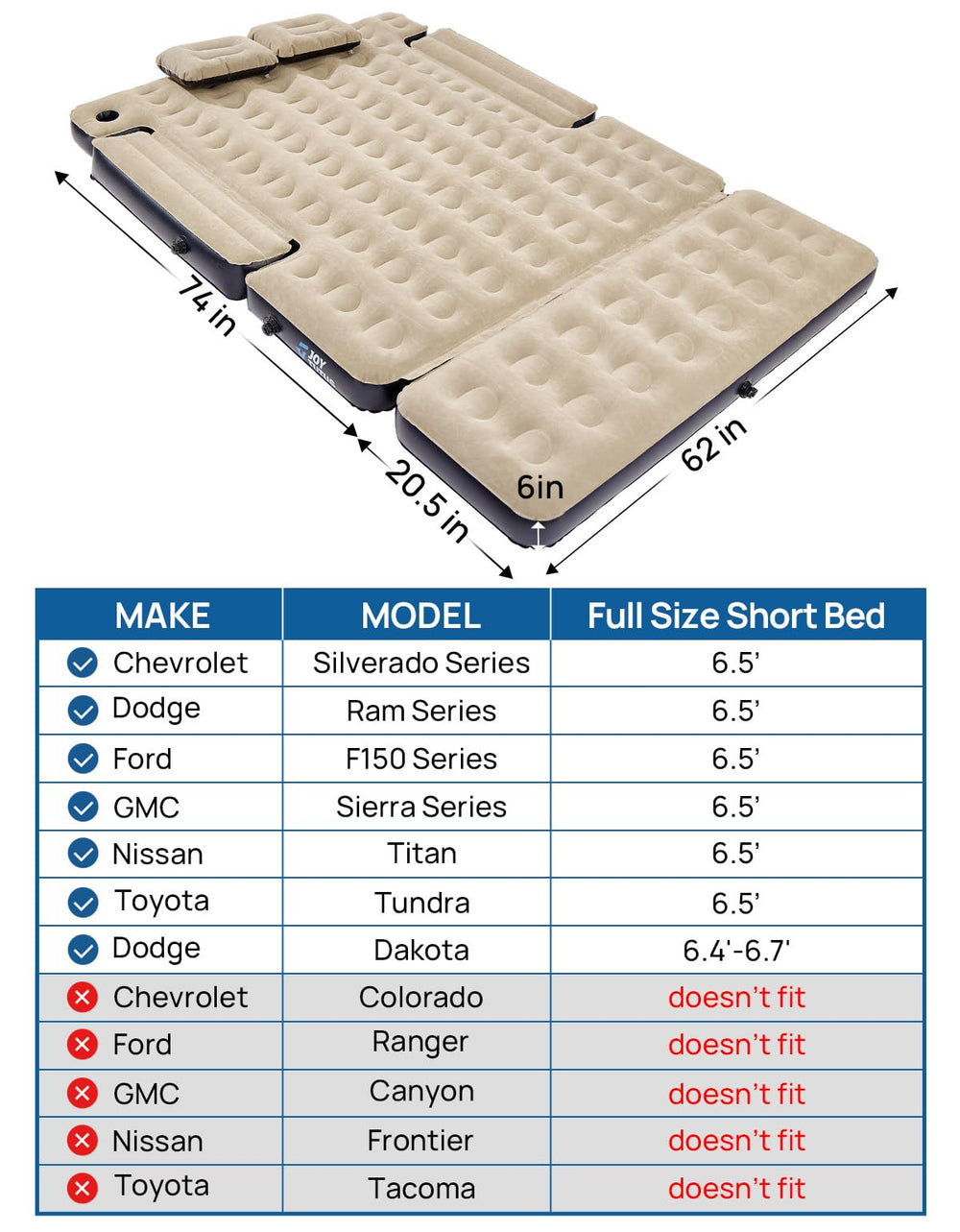 joytutus air mattress with two-in-one pump enables quick, effortless inflation