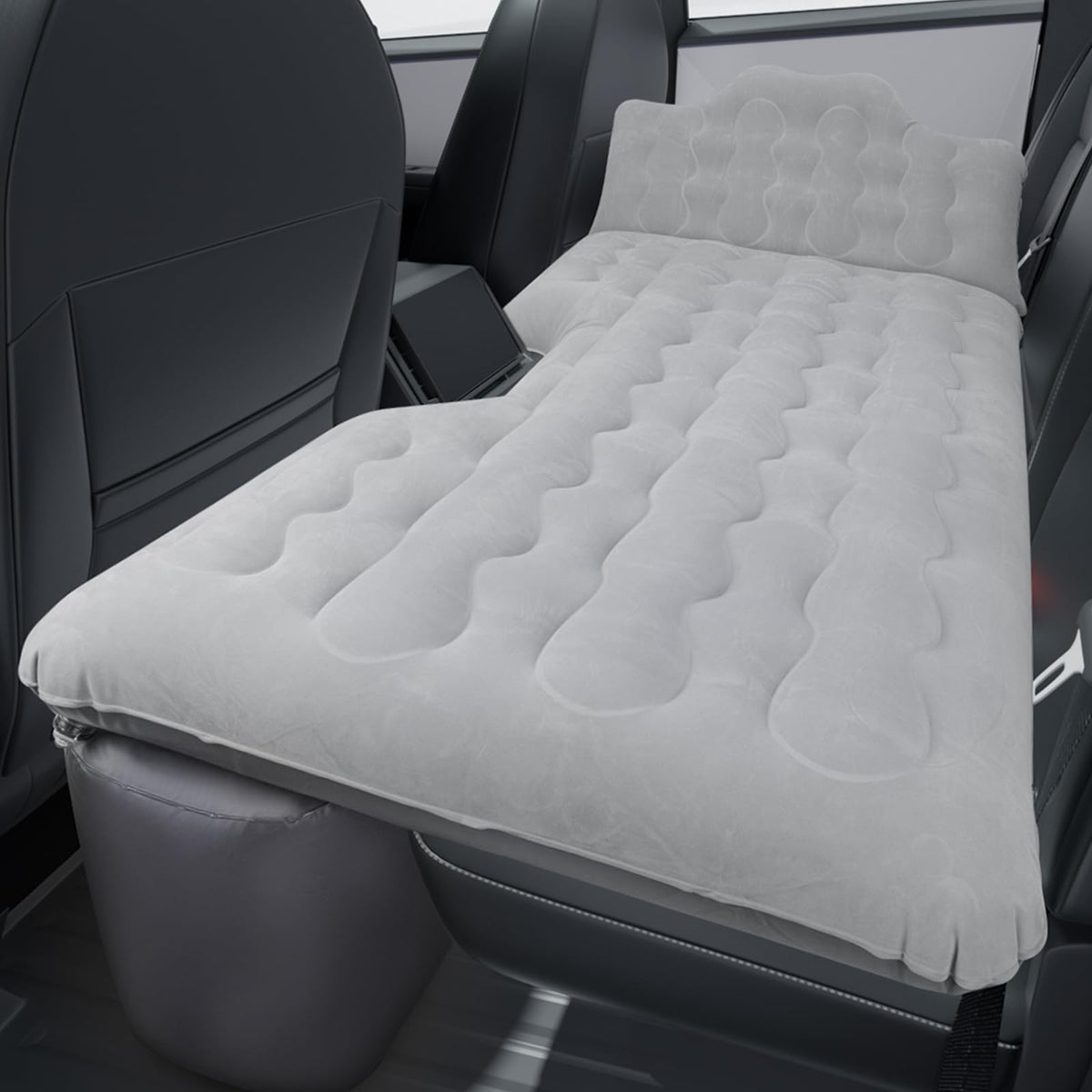 JOYTUTUS back seat mattress with built-in pump inflates quickly for Cybertruck trips.