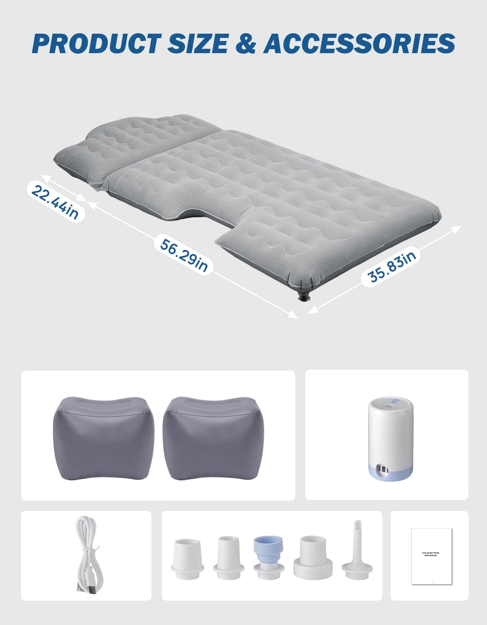 JOYTUTUS back seat mattress circle design provides stable sleep on road trips.