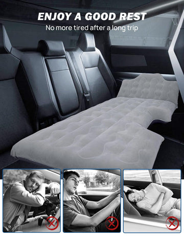 JOYTUTUS back seat mattress features quick inflation in minutes.