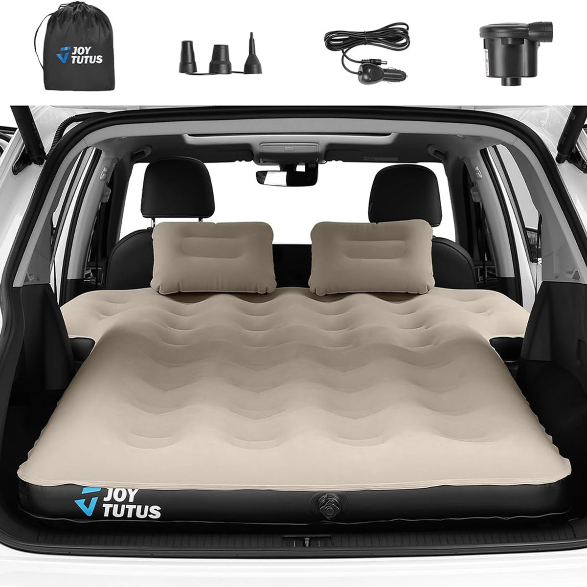 Joytutus SUV air mattress plush flocking surface delivers cushioned comfort.