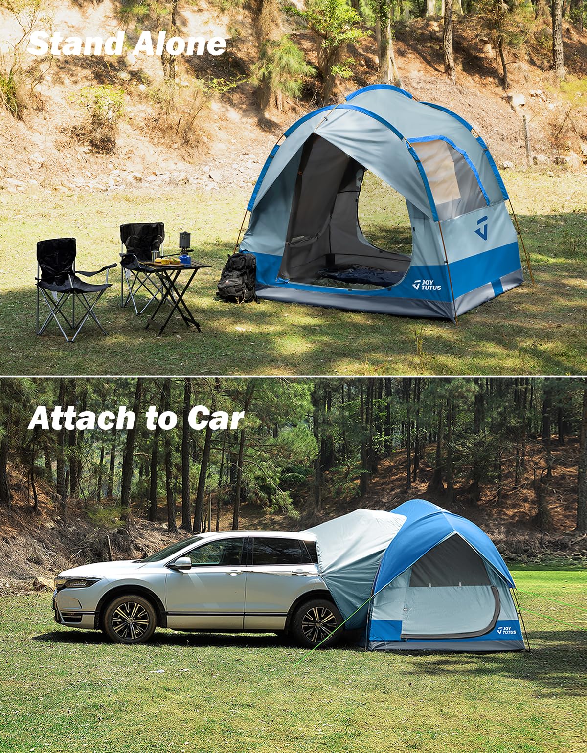 JOYTUTUS SUV Tent-pack-included ensures all essentials are ready to assemble.