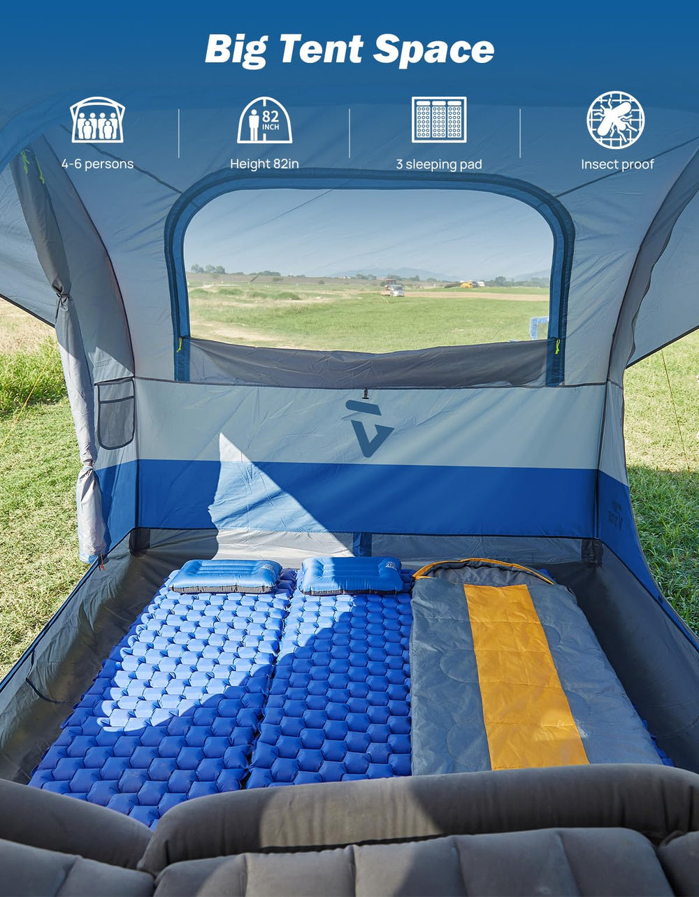 JOYTUTUS SUV Tent waterproof-bottom blocks ground moisture for a dry interior.