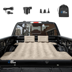 JOYTUTUS truck-bed air mattress cavity-design closeup shows durable three-chamber structure for steady rest